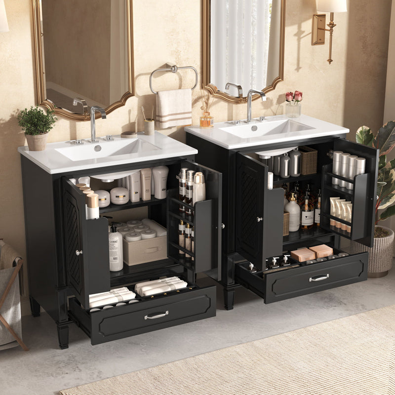 Bathroom Vanity With Sink, Soft Closing Door, Multi Functional Storage