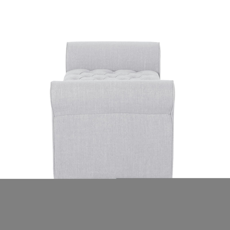 Hayes - Contemporary Armed Storage Bench With Button Tufting And Rolled Arms