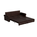 3 In 1 Convertible Sleeper Sofa With Nailhead Trim & Rolled Arm
