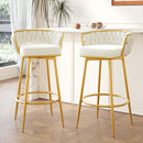 Modern Low Back Upholstered Counter Height Bar Stools (Set of 2)