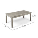 Ingenious - Outdoor Acacia Wood Coffee Table With Slat Panel Design - Light Gray