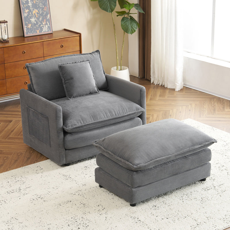 Modern Modular Sofa With Side Storage Pockets For Living Room