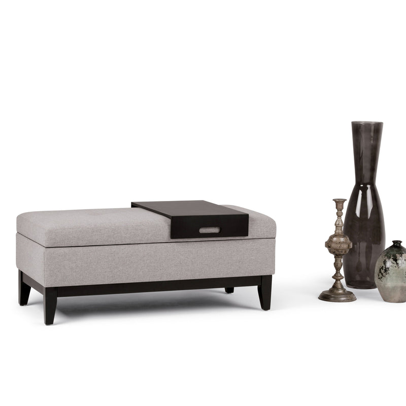 Oregon - Contemporary Storage Ottoman Bench With Tray