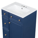 Transitional Style Bathroom Vanity Cabinet With Ceramic Sink