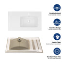 Rectangular Single Vanity Top With 1 Faucet Hole And Overflow, 32" X 18", Spacious Left Countertop For Storage - White