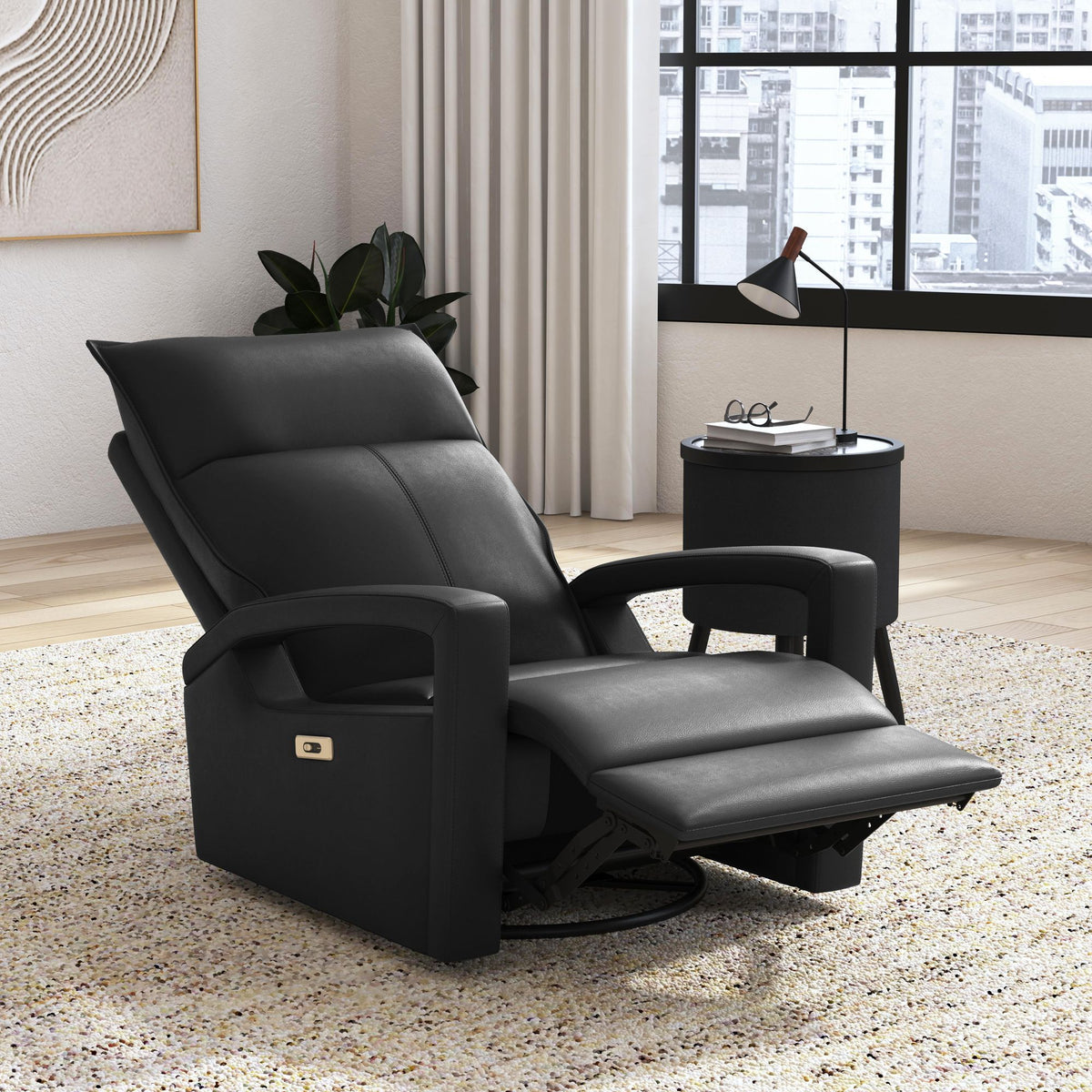 Eco P1 Recliner With Glider And Swivel in Beige by Elements International, view 16