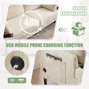 Chenille 2 Seater Sofa With LED Light, USB Charging Port, And Storage Bag