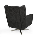 Contemporary Swivel Chair With Wingback Design - Black
