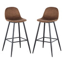 Velvet Barstool With Back (Set of 2)