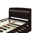 Full XL Size Platform Bed with Storage LED Headboard, Charging Station, Twin Size Trundle and 2 Drawers, Dark Brown