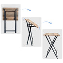 TV Trays For Eating (Set of 4) With Stand, Folding Snack Tray Table Set, Folding TV Dining Tables For Small Space - Rustic Brown