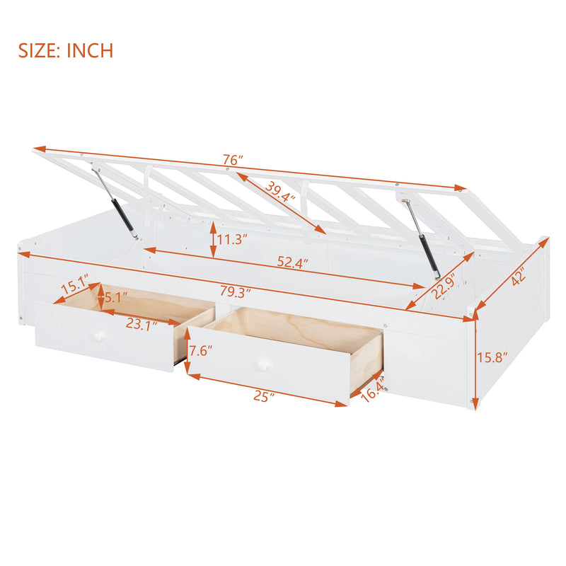 Bunk Bed With Drawers, Wardrobe, Storage Shelves And Hydraulic
