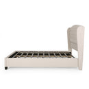 Twilight Fully Upholstered Fabric Wingback Queen Bed - Ivory
