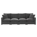 Modern Modular Sofa, 4 Seat Chenille Sectional Couch Set With 2 Pillows Included, Freely Combinable Indoor Funiture For Living Room, Apartment, Office