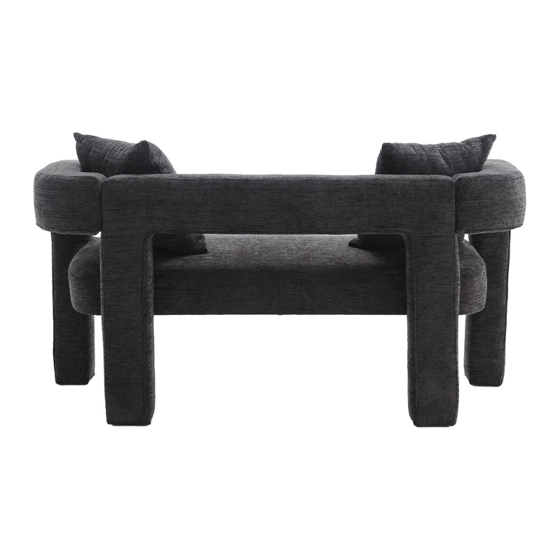 Modern Chenille Loveseat Sofa, Comfy Upholstered 2 Seater