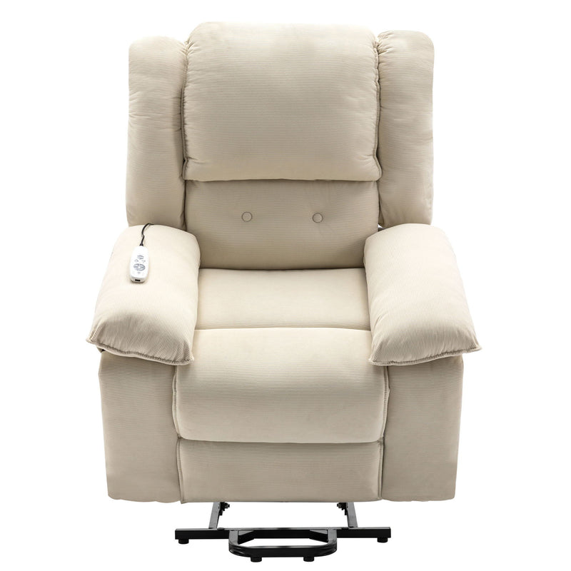 Massage Recliner, Power Lift Chair For Elderly With Adjustable Massage And Heating Function, Recliner Chair With Infinite Position And Side Pocket For Living Room