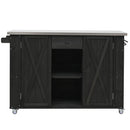 Outdoor Kitchen Island With Stainless Steel Top, Ample Storage Space, Towel And Spice Racks And A Bottle Opener