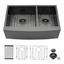 Double Bowl Farmhouse Sink, Stainless Steel Apron Front