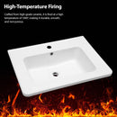 Rectangular Single Vanity Top With 1 Faucet Hole And Overflow, 28 X 19" - White