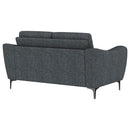 Nolan - Upholstered Sloped Track Arm Loveseat - Charcoal