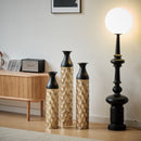 Floor Metal Vases (Set of 3) Gorgeous Home Decoration Large Glazed Metal Vases - Black / Gold