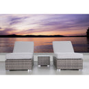 3 Piece Chaise Lounge Set With Adjustable Reclining - Gray Mix
