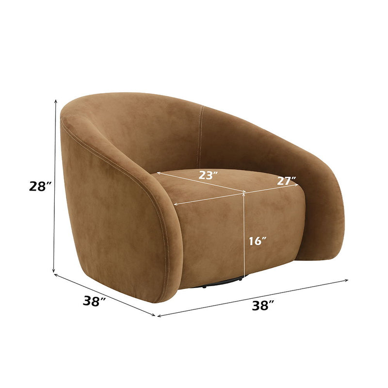 Zoey - Accent Chair With Swivel - Chocolate Suede