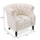 Celestialis - Upholstered Club Chair With Tub Design And Rolled Recessed Armrests