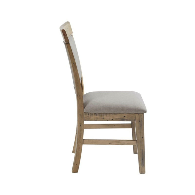 Dining Side Chair With Cushioned Seats And Backs (Set of 2) - Cream / Gray