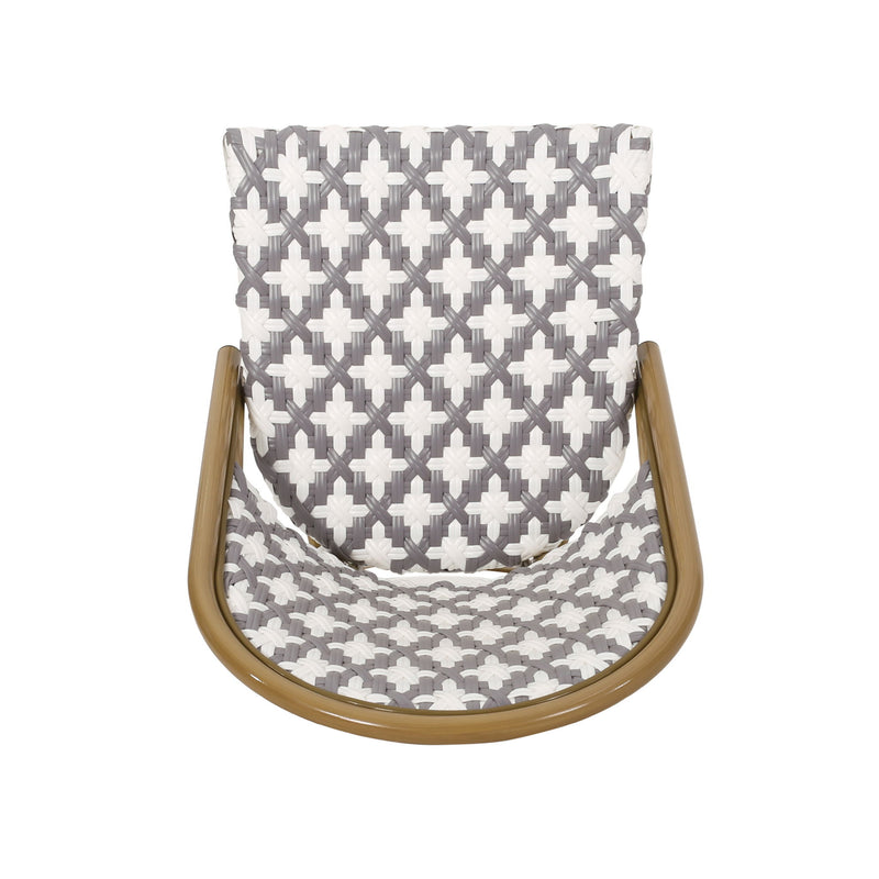 Chic French Bistro Chair With Durable Rattan And Aluminum Frame