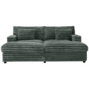 Plush Oversized Double Chaise Lounge Sofa Bed With USB Ports And Cup Holders