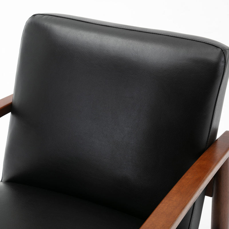 Archer - Accent Chair With Wood Arms - Black