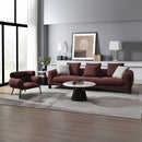 Mardi - Sofa With 6 Pillows - Maroon Tweed