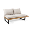 Sebastian - Hand Crafted 4 Piece Sofa Set With Water Resistant Cushions - Beige / Teak