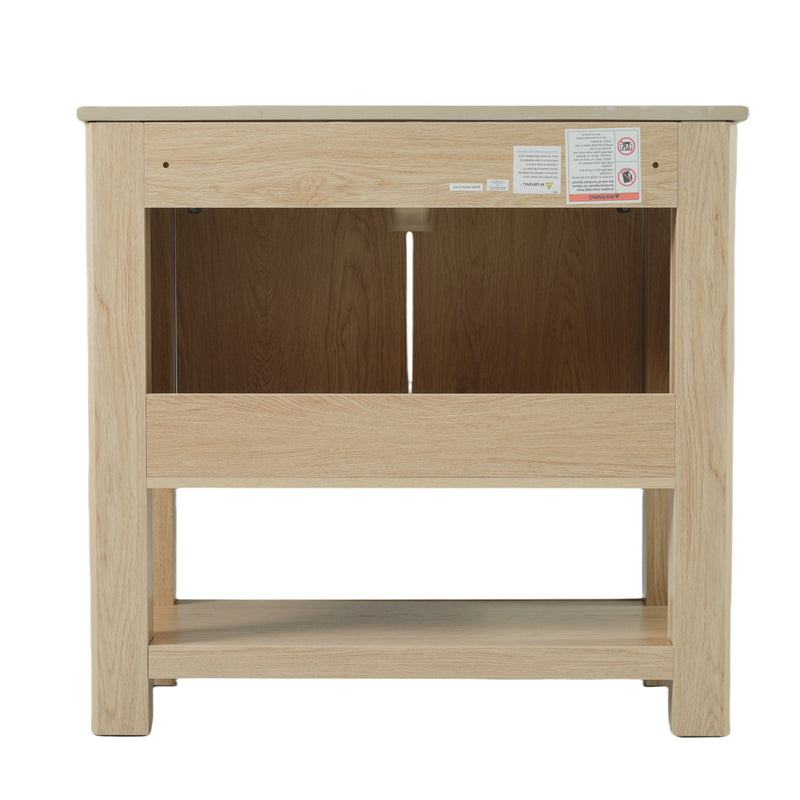 Modern Bathroom Vanity With Rectangle Ceramic Sink, Soft Closing Doors