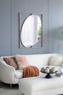 Poppy Mirror With Metal Frame Contemporary Design For Bathroom, Entryway Wall Decor