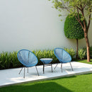 Outdoor Conversation Set With Ergonomic Lounge Chairs And Tempered Glass Table