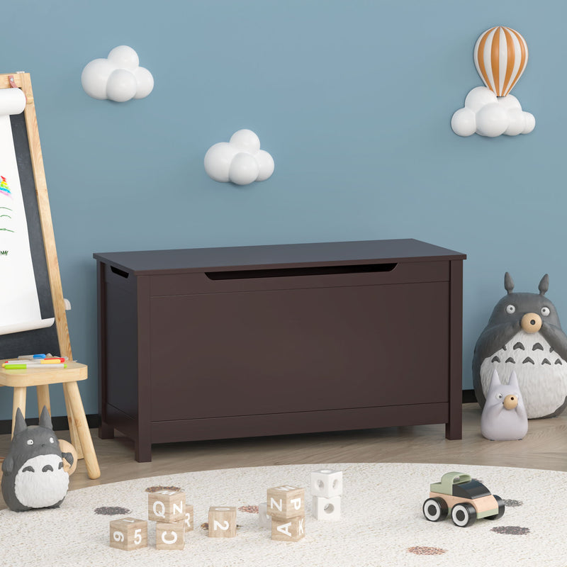 Toy Box Storage With Safety Hinged Lid