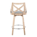 Charlotte - Farmhouse Fixed Height Counter Stool With Swivel And Round Footrest (Set of 2)