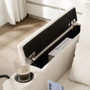 Convertible Chaise Lounge Sofa Chair With USB Ports, Cup Holders, Phone Holder And Storage