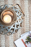 Decorative Lantern With Handle, Wooden Lantern For Indoor Outdoor, Home Garden, Wedding - Silver