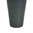 31.5" Tall Striped Column Fountain With LED Light Design For Outdoor Spaces - Gray