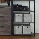 Monica - Wood Walk In Closet System, Powder Coated Metal Frame And Melamine - Rustic