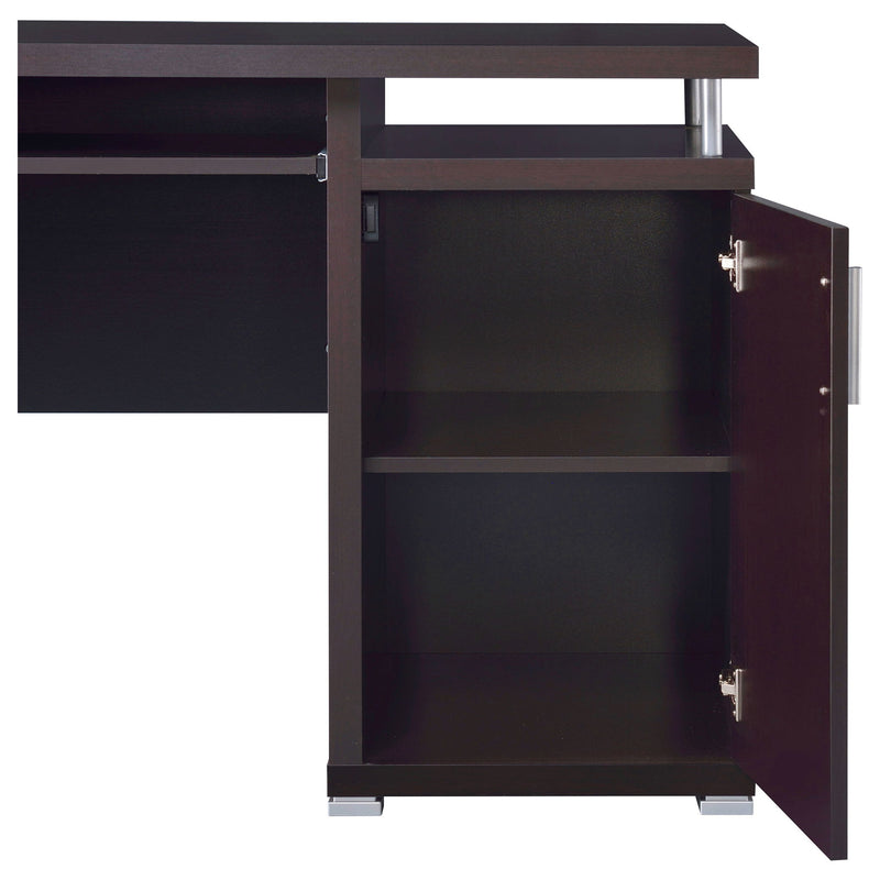 Modern Office Computer Desk With 2 Drawers, Adjustable Shelf, Slide Out Keyboard Tray