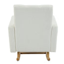 Accent Rocking Chair With Pillow, Spacious & Comfortable Seating For Living Room Or Bedroom - Cream White