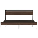 Ceres Metal Bed, Black with Walnut wood Headboard&Footboard, King