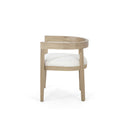 Modern Mid Century Dining Arm Chair Set With Upholstered Frame - Natural