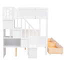 Bunk Bed With Shelfs, Storage Staircase And 2 Drawers