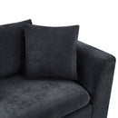 Modern L Shaped Sectional Sofa With Chenille Upholstery And Wooden Storage