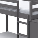 Gaston - Twin Over Twin Bunk Bed With 4 Drawers & 3 Compartments - Gray